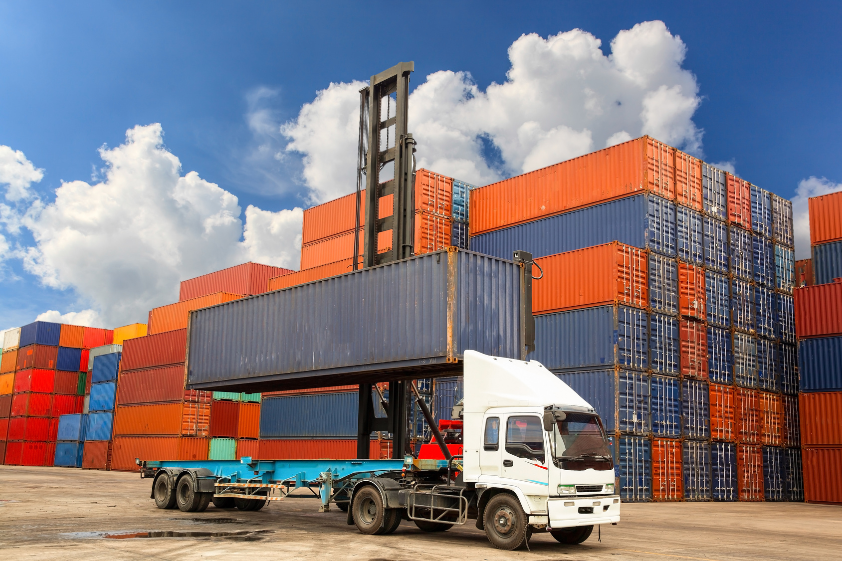 Containers in the port of Laem Chabang in Thailand.